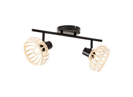 Wandspot Norah zwart naturel 2x40W E27