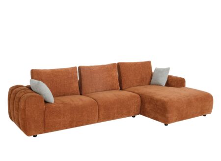 Hoeksalon Mandarin 315x165cm - chenille - oranje