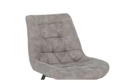 Chaise Driss 51x53x80cm - tissu - gris