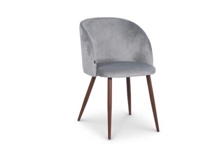 Stoel Gaia 52x55x81cm - fluweel - lichtgrijs