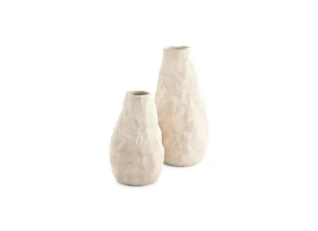 Aperçu - Vase Cave 17x33,5cm - grès - beige