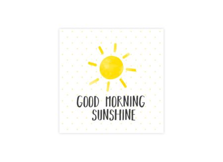 Serviette Goodmorning Sunshine 33x33cm - papier - wit & geel - 20 stuks