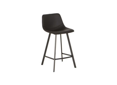 Barstoel Spartacus ZH65cm - lederlook - zwart