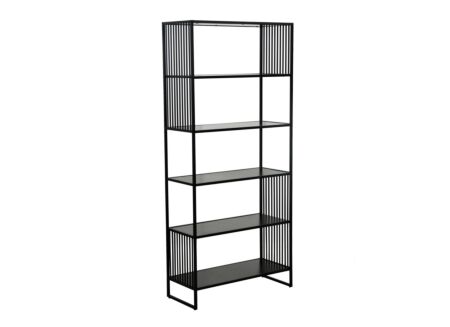 Opbergrek Mefisto 83x35x185cm - metaal melamine - zwart