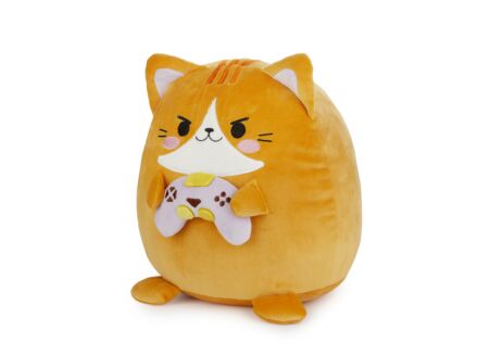 Kussen Fluffy Kawaii Gamer H32cm - polyester - oranje