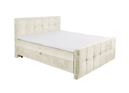 Bedbox Valetta 180x200cm met opbergruimte stof crème