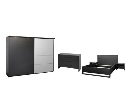 Slaapkamer Rosie met bed 140x200cm - kleerkast 245cm