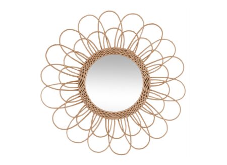 Spiegel Rotan Bloem Ø56cm