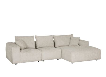 Hoeksalon Luno 312x185cm - stof - beige