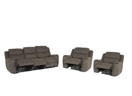 Overzichtsfoto - Zetel Cluny 3+1+1-zit - stof - bruingrijs met relax
