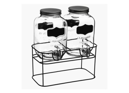 Drankdispenser met houder 2x4L