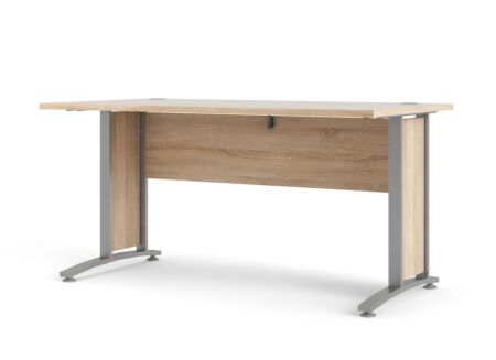 Bureau Prima 150x80x75cm - melamine - eik & zilver