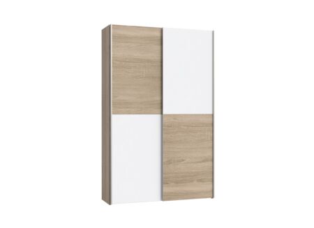 Schuifdeurkast Ozzula 120cm - decor - sonoma eik/wit
