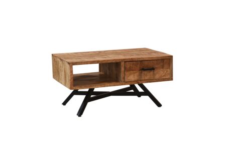 Salontafel Tarth hout massief met opbergruimte