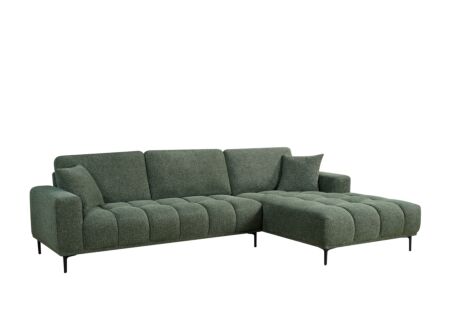 Hoeksalon Furia 285x178cm - stof - groen