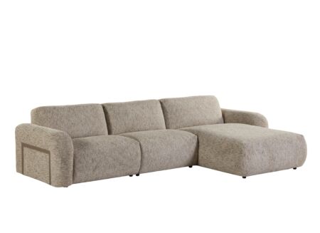 Hoeksalon Famy 353x187cm - stof - zand