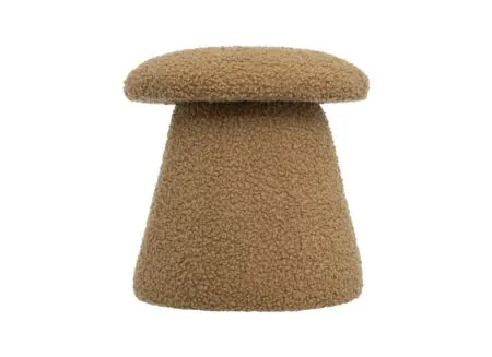 Overzichtsfoto - Poef Champignon Ø27x27,5cm - bouclé - caramel