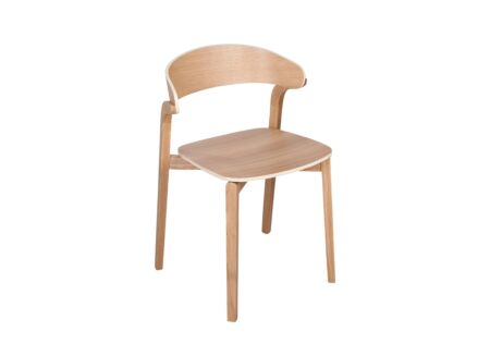 Stoel Ono 53,5x49,2x77cm - eik massief & fineer - witte eik