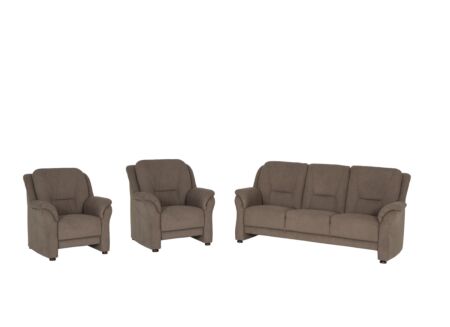 Zetel Marente 3+1+1-zit - stof - bruin