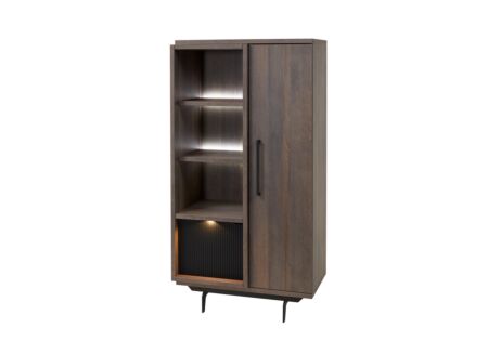 Vitrinekast Trentino 88cm - decor - gouden eik/mat zwart
