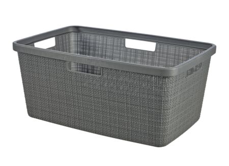 Wasmand Jute 59,4x39,4xH25cm grijs