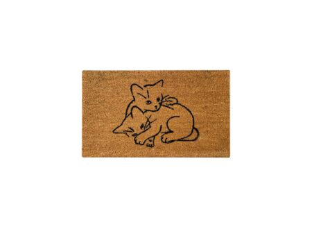 Deurmat Cats 75x45cm kokos bruin