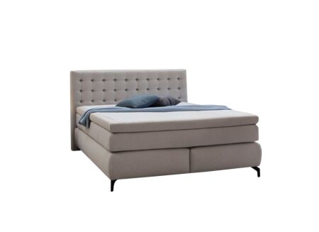 Boxspring Jessica 180x200cm stof lichtgrijs