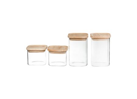 Voorraadpot 0,5L+1L set van 4