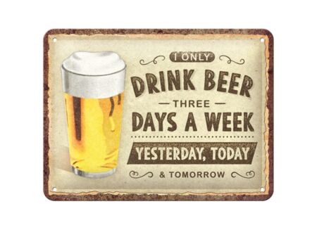 Plakkaat Drink Beer 15x20cm - metaal - meerkleurig