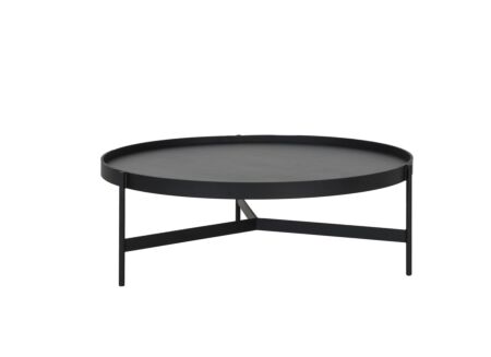 Salontafel Tucci Ø102cm - melamine & metaal - zwart