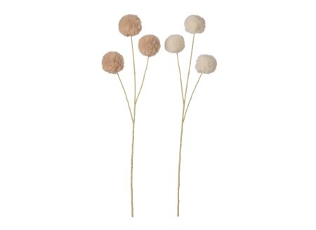 Fleur artificielle Pompon 73x16x6cm - coton - beige & jaune clair Fleur artificielle Pompon 73x16x6cm - coton - beige & jaune clair