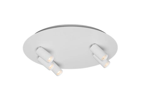 Opbouwspot 5xGU4 - aluminium - wit