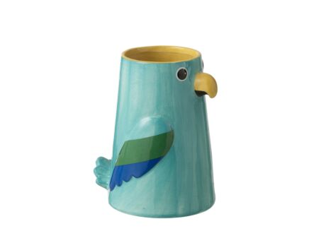 Vaas Vogel H22,3cm - keramiek - blauw