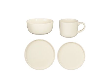 Serviesset Ozzu stoneware - offwhite 16-delig