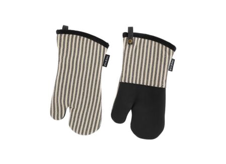 Ovenwant Toledo 33x17cm - katoen & polyestervezel - zwart set van 2