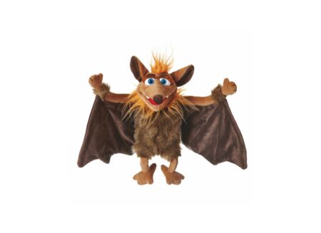 Handpop Tamika de vleermuis H60cm - polyester - bruin