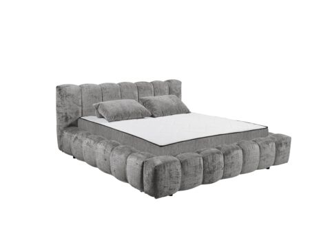 Gestoffeerd bed Bexley 180x200cm - stof - grijs inclusief bodem en matras