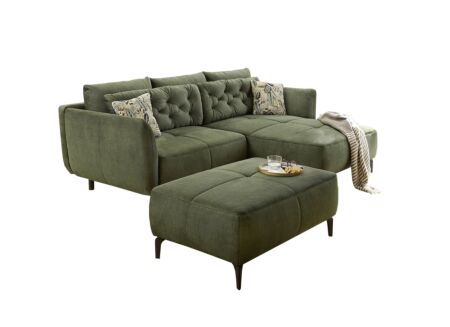 Hoeksalon Saulo 251x187cm - stof - groen