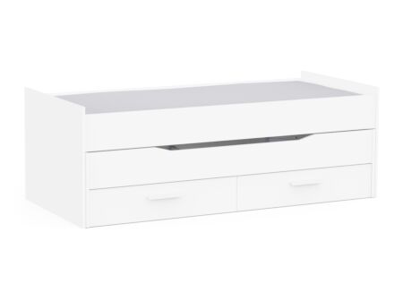 Eenpersoonsbed met bedlade en opbergruimte Twist 90x200cm - decor - wit