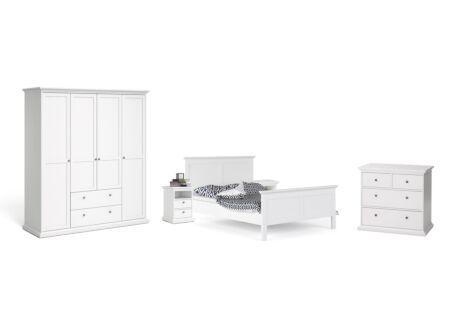 Slaapkamer Paris met bed 140cm - kleerkast 181cm - commode 97cm en 2 nachtkastjes