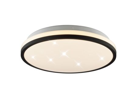 Plafondlamp Taya Ø28cm - kunststof & metaal - zwart & wit