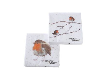 Serviette Robin 17x17cm multicolor 20 stuks