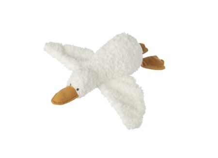 Knuffel Eend H11cm - polyester - wit & geel