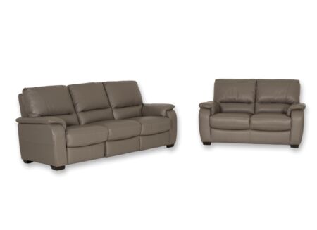 Zetel Barbiero 3+2-zit - leder - grijs