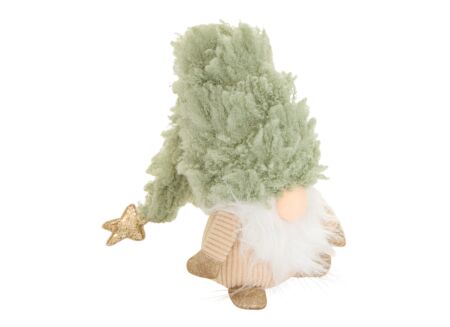 Kerstdecoratie Gnoom H35cm - stof - multicolor
