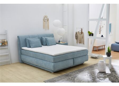 Boxspring Carla Mix 180x200cm met opbergruimte stof micro lichtblauw