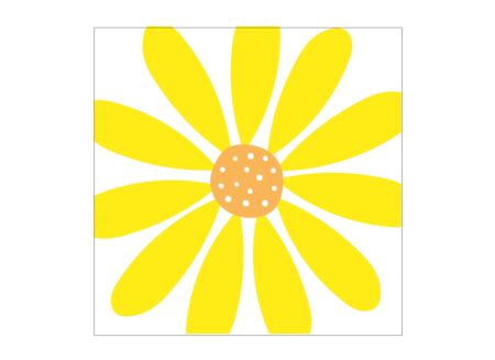 Serviette Happy Flower Sun 33x33cm - papier - wit/geel 20 stuks
