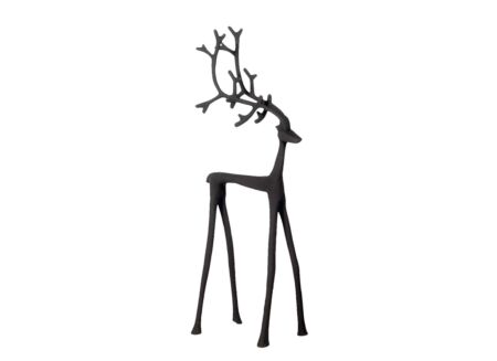 Kerstdecoratie Rendier 16xH45cm - metaal - zwart