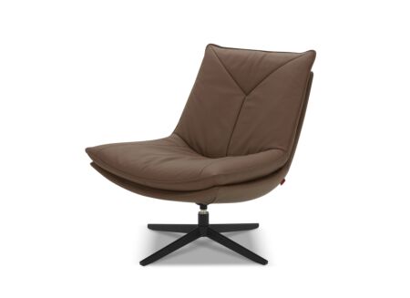 Draaifauteuil A8036 75x90x87cm - leder - cognac
