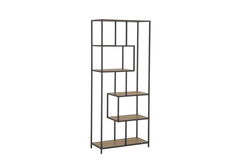 Opbergrek Tower 77x35x185cm - melanime metaal - eik